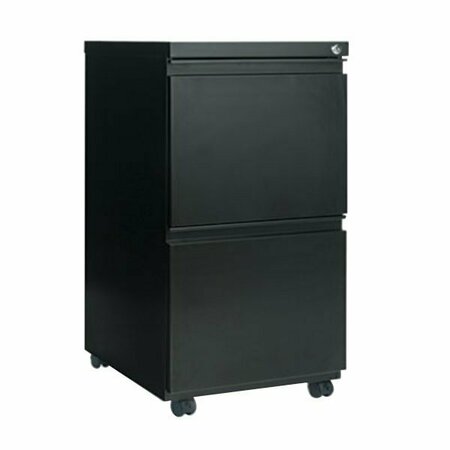 ALERA ALEPBFFBL Black Two 12'' Drawer Metal Pedestal File with Full-Length Pulls 328ALEPBFFBL